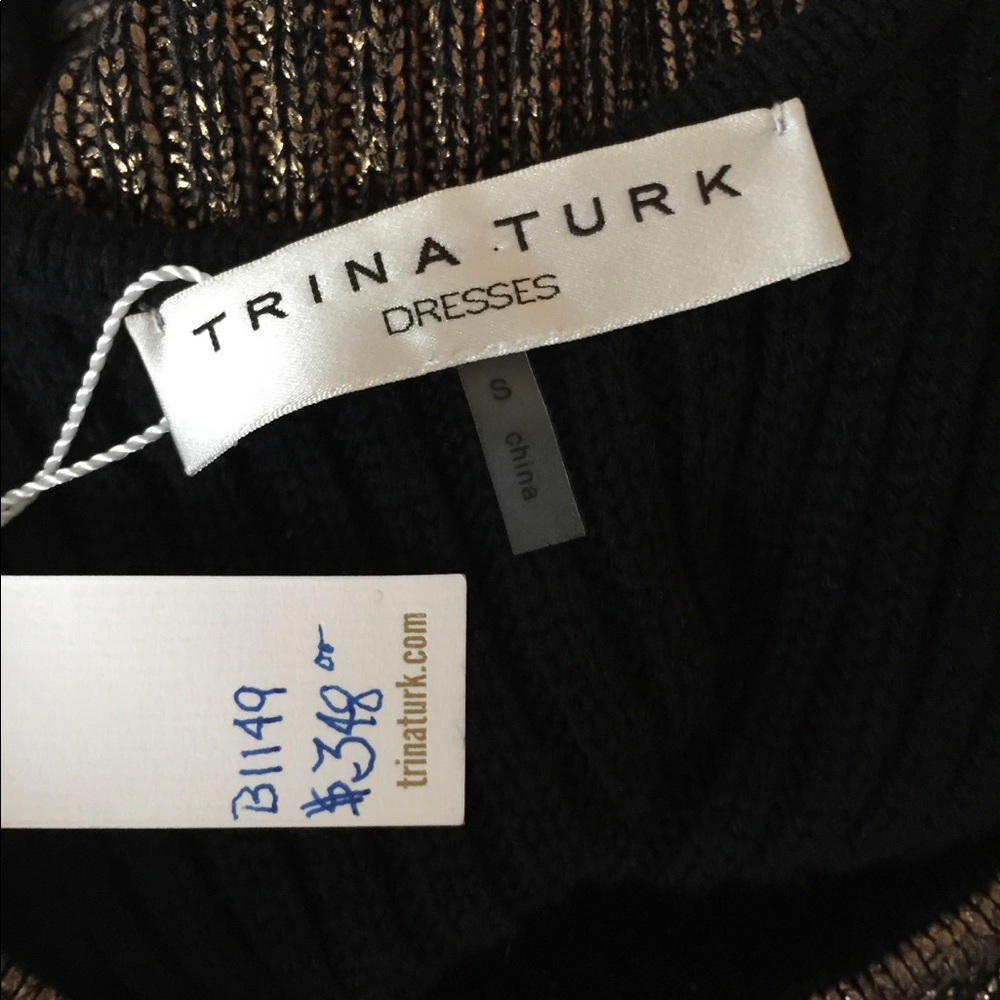 ❗️SOLD Trina Turk Metallic Wool Knit Dres NWT $348 - Picture 6 of 8